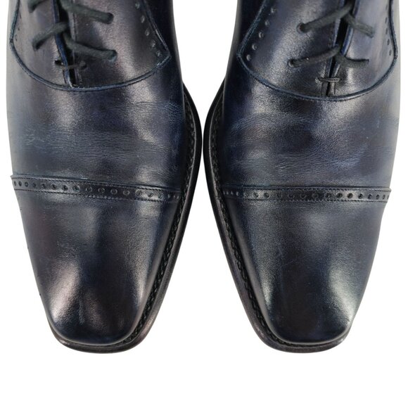 Calzoleria Harris Barneys New York Men 9.5 Blue Leather Dress Shoes Oxford Italy main image 6